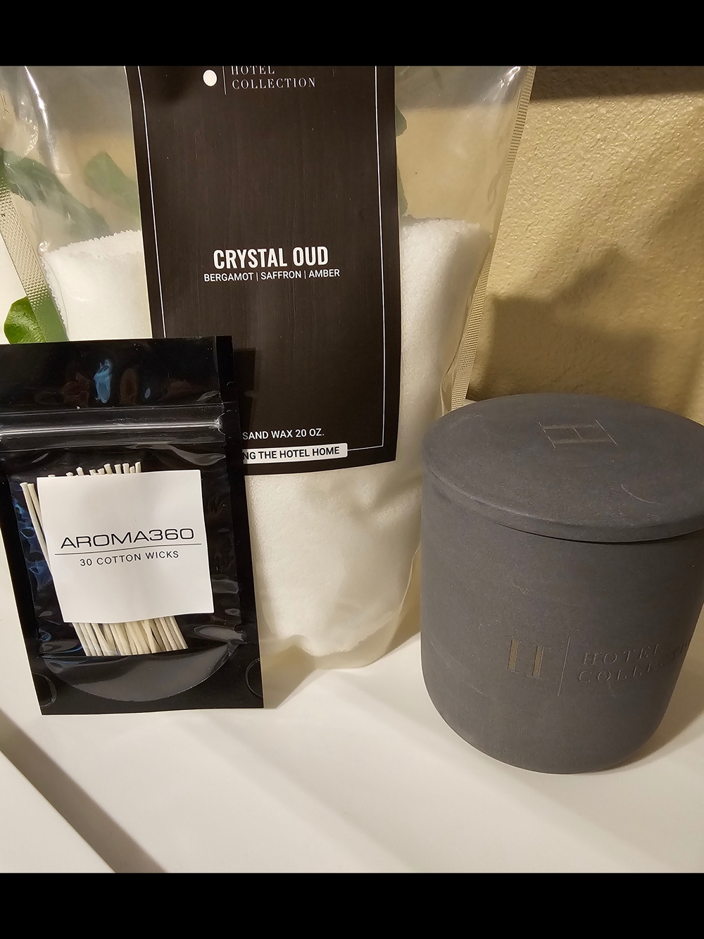 Hotel Collection Petite Ceramic Sand Wax Set- Crystal Oud